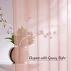 NICETOWN Bright White Sheer Long Curtains 96 Inch Long, 2 Panels, W54 x L96(Light Pink)