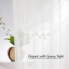 NICETOWN Bright White Sheer Long Curtains 96 Inch Long, 2 Panels, W54 x L96(Natural)