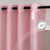 NICETOWN Bright White Sheer Long Curtains 96 Inch Long, 2 Panels, W54 x L96(Pink)