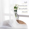 NICETOWN Bright White Sheer Long Curtains 96 Inch Long, 2 Panels, W54 x L96(Pure White)