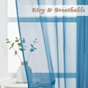 NICETOWN Bright White Sheer Long Curtains 96 Inch Long, 2 Panels, W54 x L96(Turquoise)