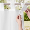 NICETOWN 2 Panels Outdoor Patio Curtains Waterproof, Detachable Sticky Tab Top Indoor Outdoor Sheer Voile Drapes Airy & Elgant Easy Haning for Pergola, W54 x L96, White(Ivory)
