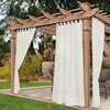 NICETOWN 2 Panels Outdoor Patio Curtains Waterproof, Detachable Sticky Tab Top Indoor Outdoor Sheer Voile Drapes Airy & Elgant Easy Haning for Pergola, W54 x L96, White(Beige)