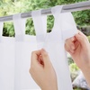 NICETOWN 2 Panels Outdoor Patio Curtains Waterproof, Detachable Sticky Tab Top Indoor Outdoor Sheer Voile Drapes Airy & Elgant Easy Haning for Pergola, W54 x L96, White(White)