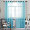 NICETOWN Bright White Sheer Long Curtains 96 Inch Long, 2 Panels, W54 x L96(Baby Blue)