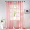 NICETOWN Bright White Sheer Long Curtains 96 Inch Long, 2 Panels, W54 x L96(Baby Pink)