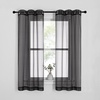 NICETOWN Bright White Sheer Long Curtains 96 Inch Long, 2 Panels, W54 x L96(Black)