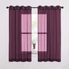NICETOWN Bright White Sheer Long Curtains 96 Inch Long, 2 Panels, W54 x L96(Burgundy Red)