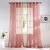 NICETOWN Bright White Sheer Long Curtains 96 Inch Long, 2 Panels, W54 x L96(Coral Pink)