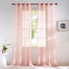 NICETOWN Bright White Sheer Long Curtains 96 Inch Long, 2 Panels, W54 x L96(Light Pink)