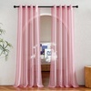 NICETOWN Bright White Sheer Long Curtains 96 Inch Long, 2 Panels, W54 x L96(Pink)