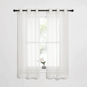 NICETOWN Bright White Sheer Long Curtains 96 Inch Long, 2 Panels, W54 x L96(Beige)