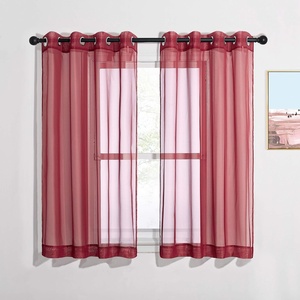 NICETOWN Bright White Sheer Long Curtains 96 Inch Long, 2 Panels, W54 x L96(Haute Red)