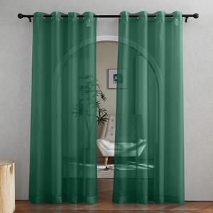 NICETOWN Bright White Sheer Long Curtains 96 Inch Long, 2 Panels, W54 x L96(Sante Green)