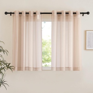 NICETOWN Bright White Sheer Long Curtains 96 Inch Long, 2 Panels, W54 x L96(Taupe)