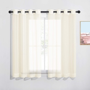NICETOWN Bright White Sheer Long Curtains 96 Inch Long, 2 Panels, W54 x L96(Yellow Beige)