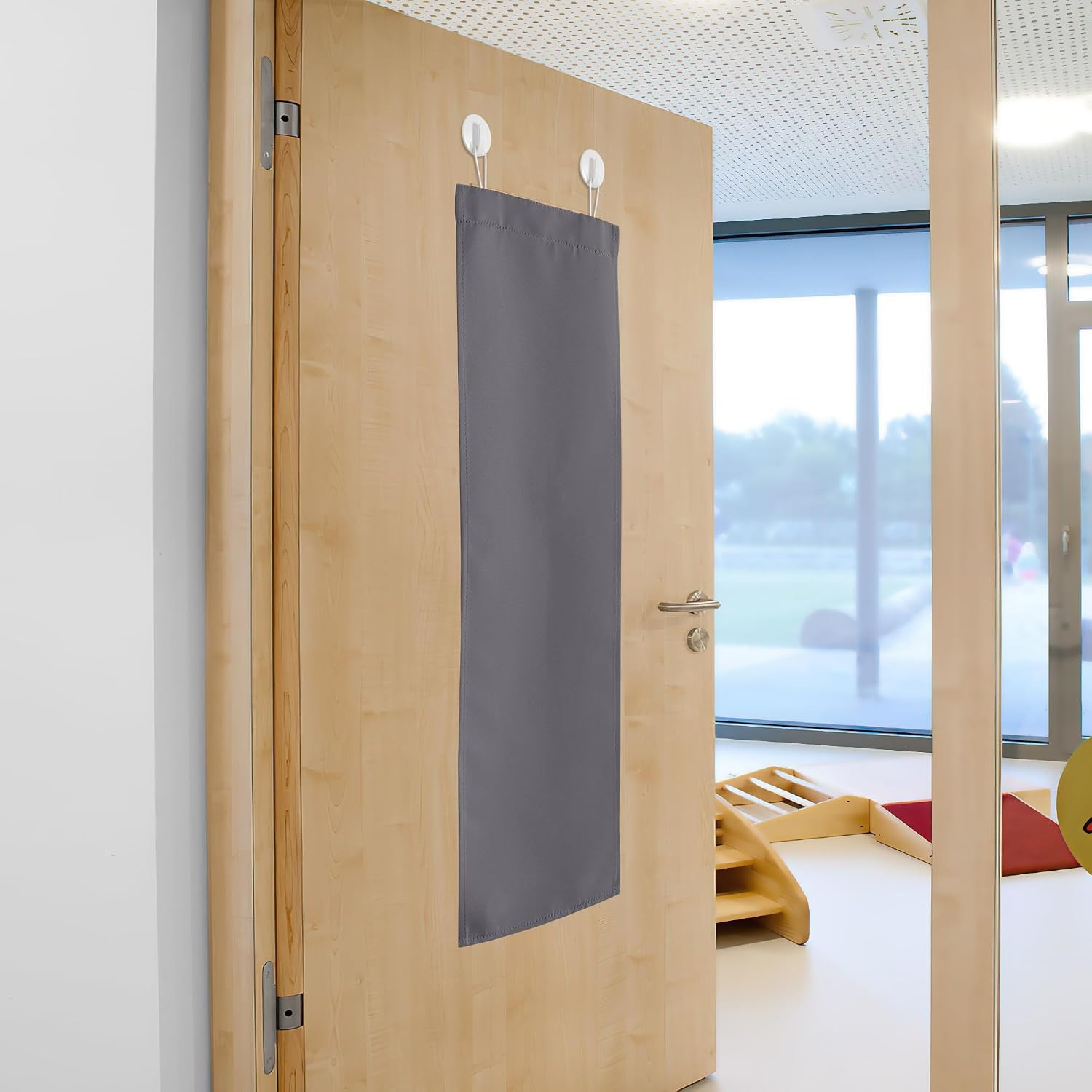 image:imageNICETOWN Classroom Door Curtain for Window French Door Shade for PrivacyGrey