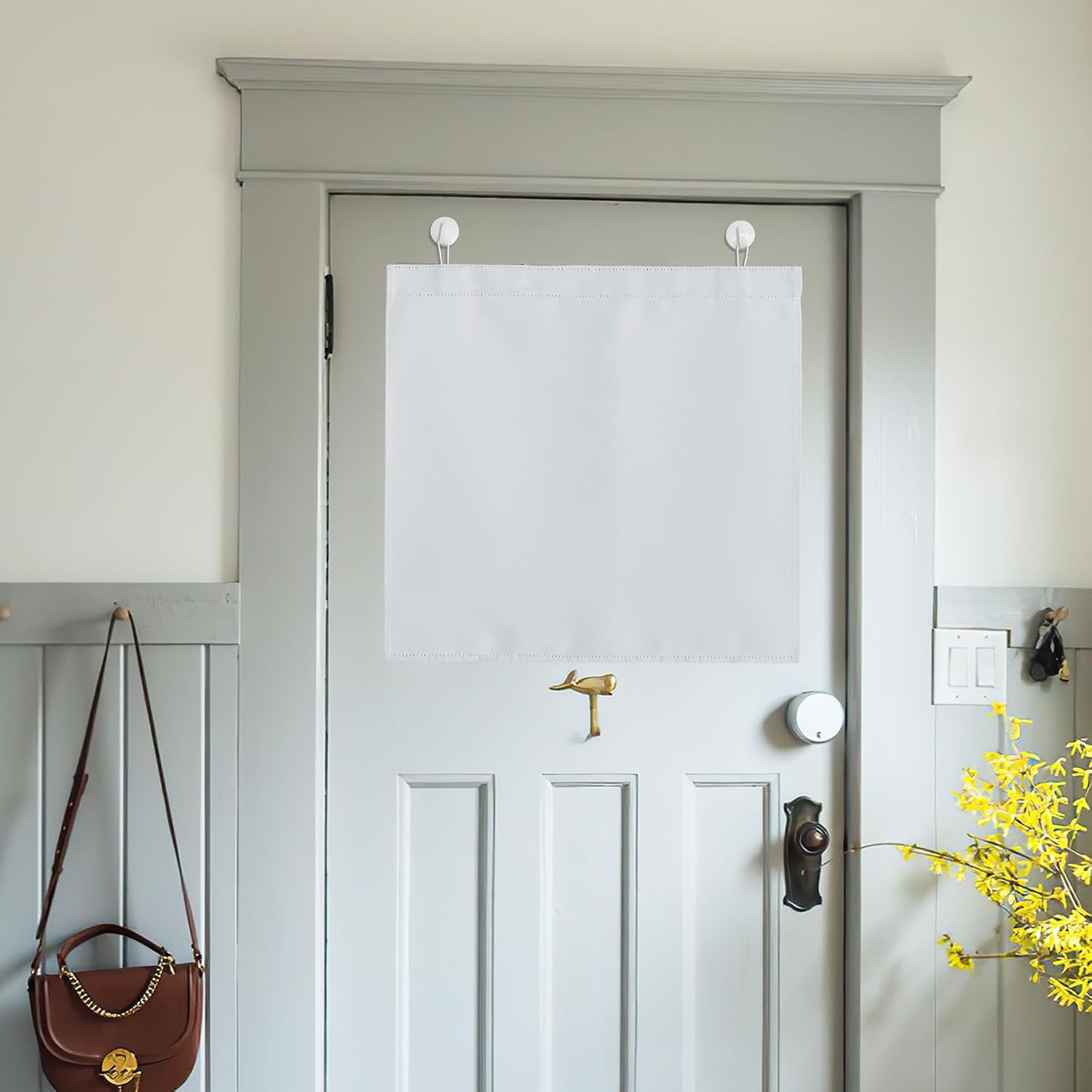 image:imageNICETOWN Classroom Door Curtain for Window French Door Shade for PrivacyGreyish White