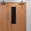 NICETOWN Classroom Door Curtain for Window, French Door Shade for Privacy(Black)