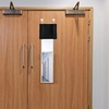 NICETOWN Classroom Door Curtain for Window, French Door Shade for Privacy(Black)