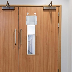NICETOWN Classroom Door Curtain for Window, French Door Shade for Privacy(Greyish White)
