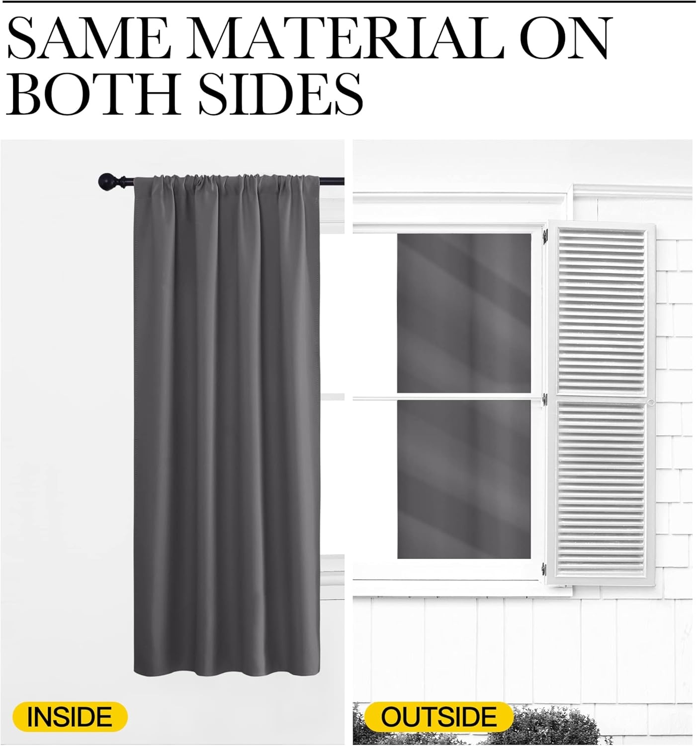 image:imageNICETOWN Grey Blackout Curtains for Bedroom 42 Wide x 36 Long 2 Panels