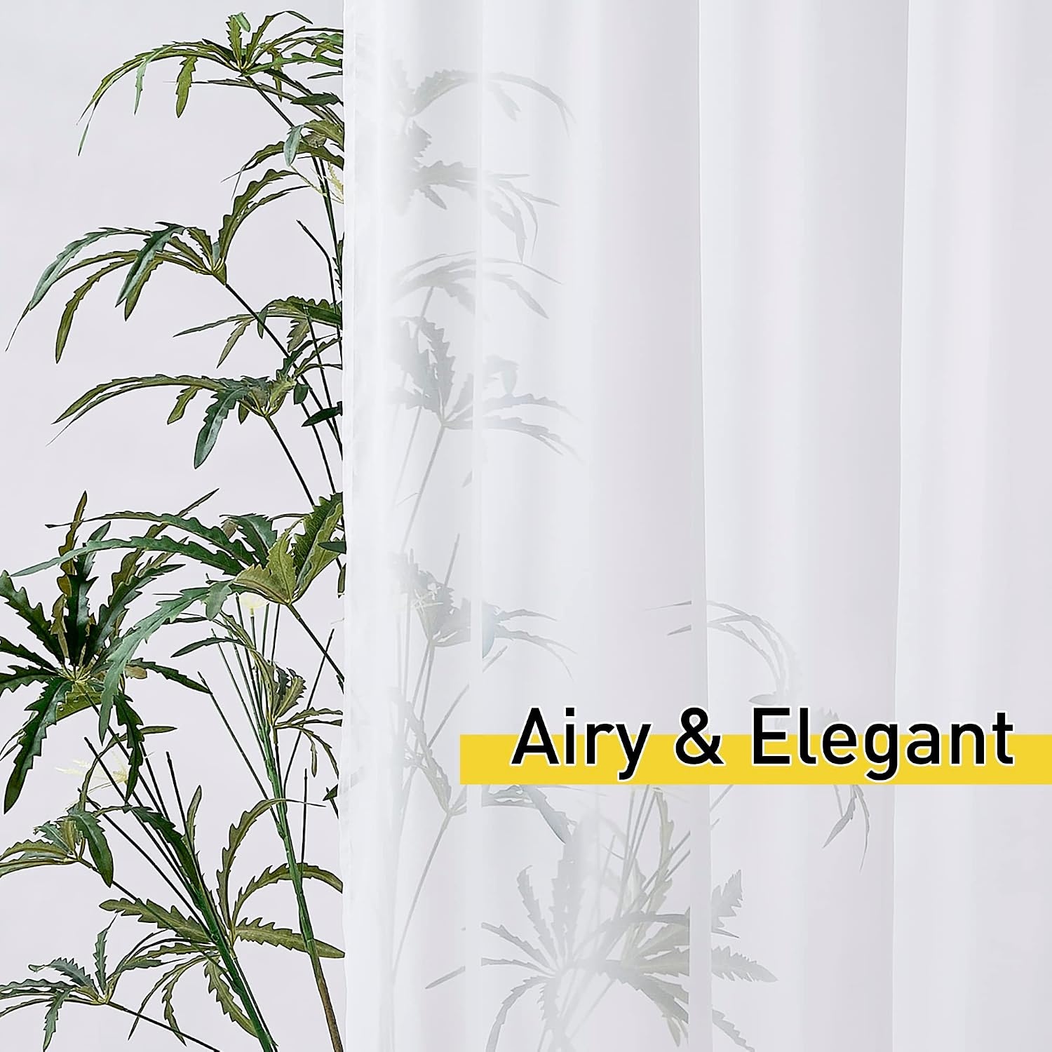 image:imageNICETOWN Outdoor Sheer Curtains for Patio Waterproof 2 Panels Sheer Texture Curtain Panels for Gazebo Porch Pergola Voile Drapes with Rustproof Grommets for Living Room W54 x L84 inch WhiteWhite