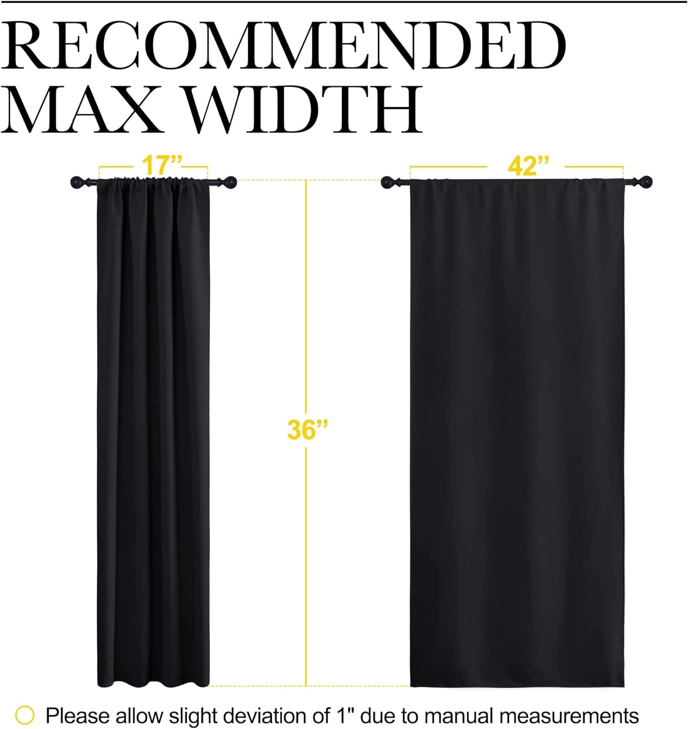 image:imageNICETOWN Short Kitchen Window Blackout Curtains Over Sink 36 inch 2 Panels
