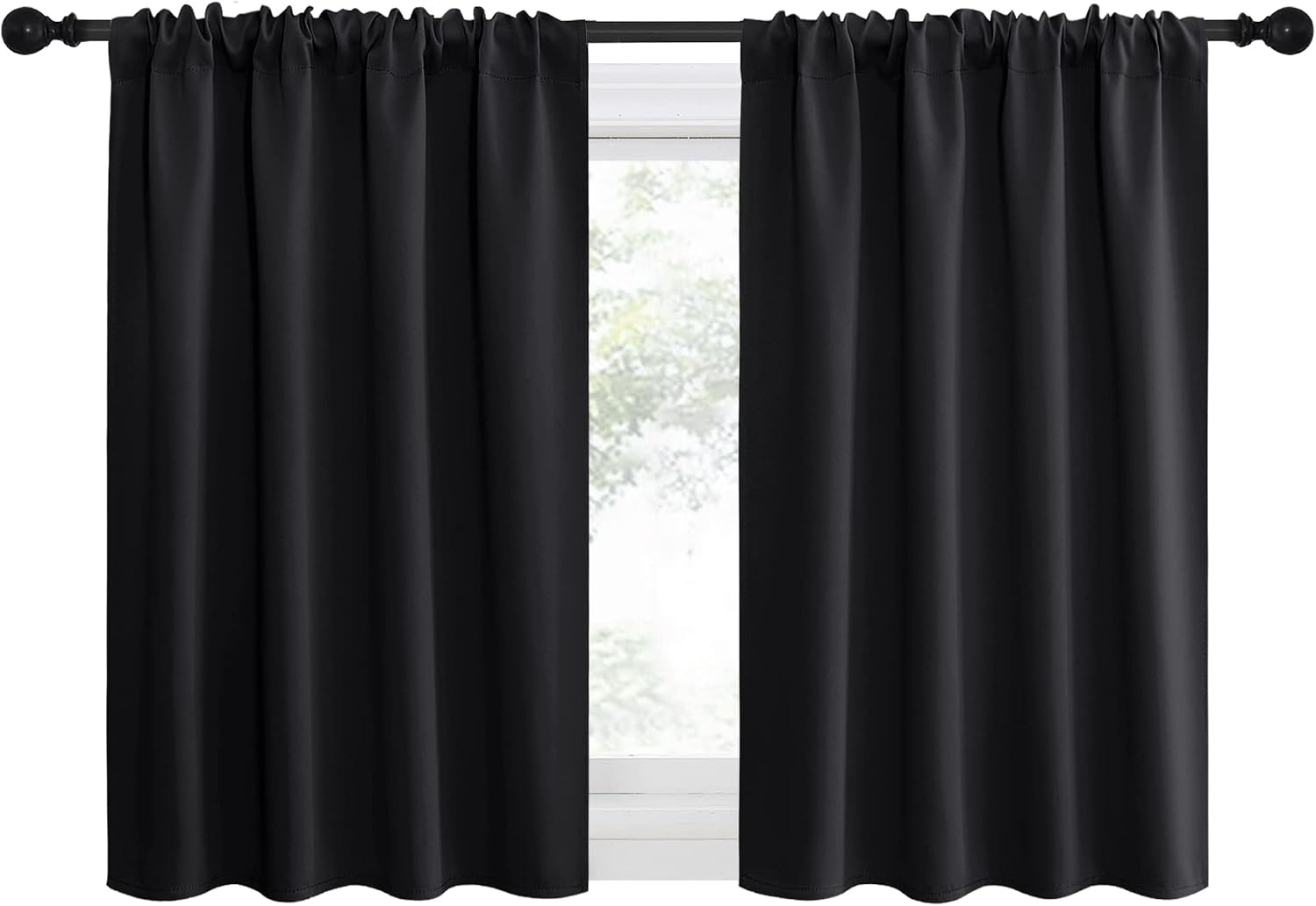 image:imageNICETOWN Short Kitchen Window Blackout Curtains Over Sink 36 inch 2 Panels