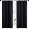 NICETOWN Black Blackout Curtains for Kitchen 34″ Wide x 63″ Long 2 Panels