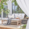NICETOWN Outdoor Sheer Curtains for Patio Waterproof, 2 Panels Sheer Texture Curtain Panels for Gazebo, Porch, Pergola, Voile Drapes with Rustproof Grommets for Living Room, W54 x L84 inch, White(Pure White)