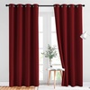 NICETOWN Burgundy Red Blackout Christmas Curtains, 2 Panels, W52xL84
