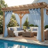 NICETOWN Outdoor Sheer Curtains for Patio Waterproof, 2 Panels Sheer Texture Curtain Panels for Gazebo, Porch, Pergola, Voile Drapes with Rustproof Grommets for Living Room, W54 x L84 inch, White(Stone Blue)