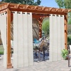NICETOWN Outdoor Sheer Curtains for Patio Waterproof, 2 Panels Sheer Texture Curtain Panels for Gazebo, Porch, Pergola, Voile Drapes with Rustproof Grommets for Living Room, W54 x L84 inch, White(Beige)