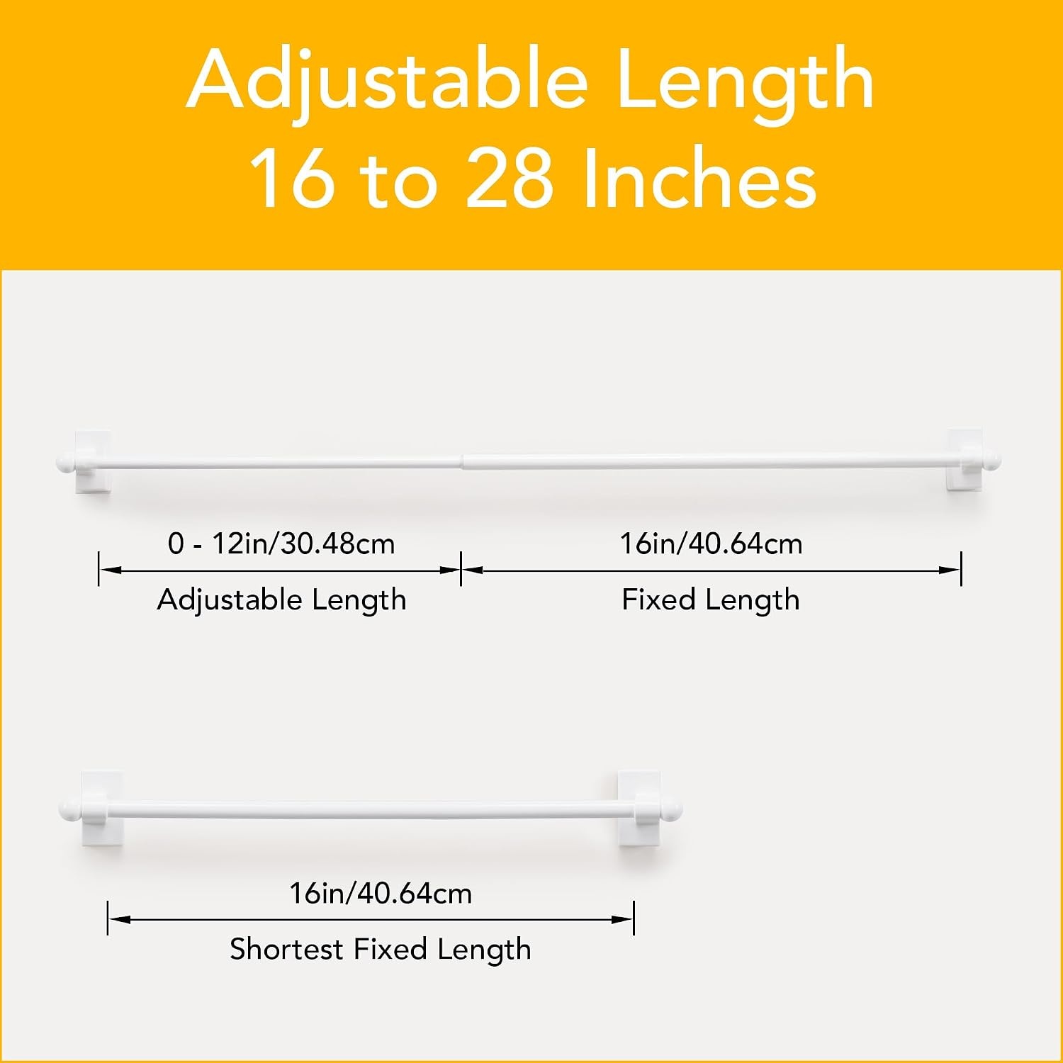 image:imageNICETOWN 2 Pack White Magnetic Curtain Rods for Any Steel Spaces with Adjustable Length 16 to 28 inch with Linen 100 Blackout Curtain Thermal Insulated Elegant Home Decoration 25 x 72 Inch