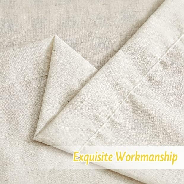 image:imageNICETOWN 2 Panels Outdoor Curtains Thick Linen Thick Linen Textured Waterproof Grommet Privacy Allowed with Light Filtering Flax Linen Drapes for PatioPorch Natural W55 x L108 InchesNatural