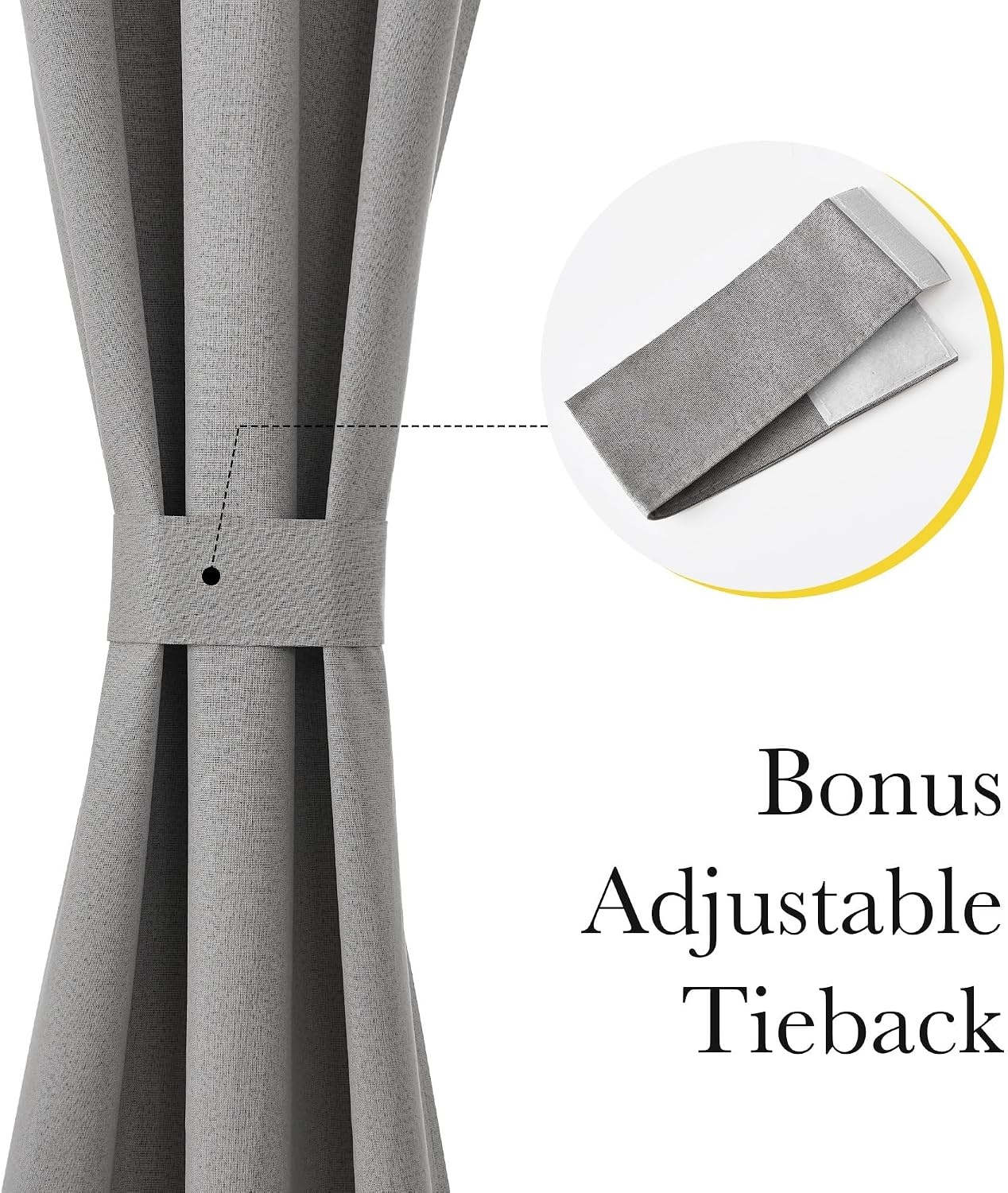 image:imageNICETOWN Dove Grey Blackout Linen French Door Curtain for Glass WindowGrey