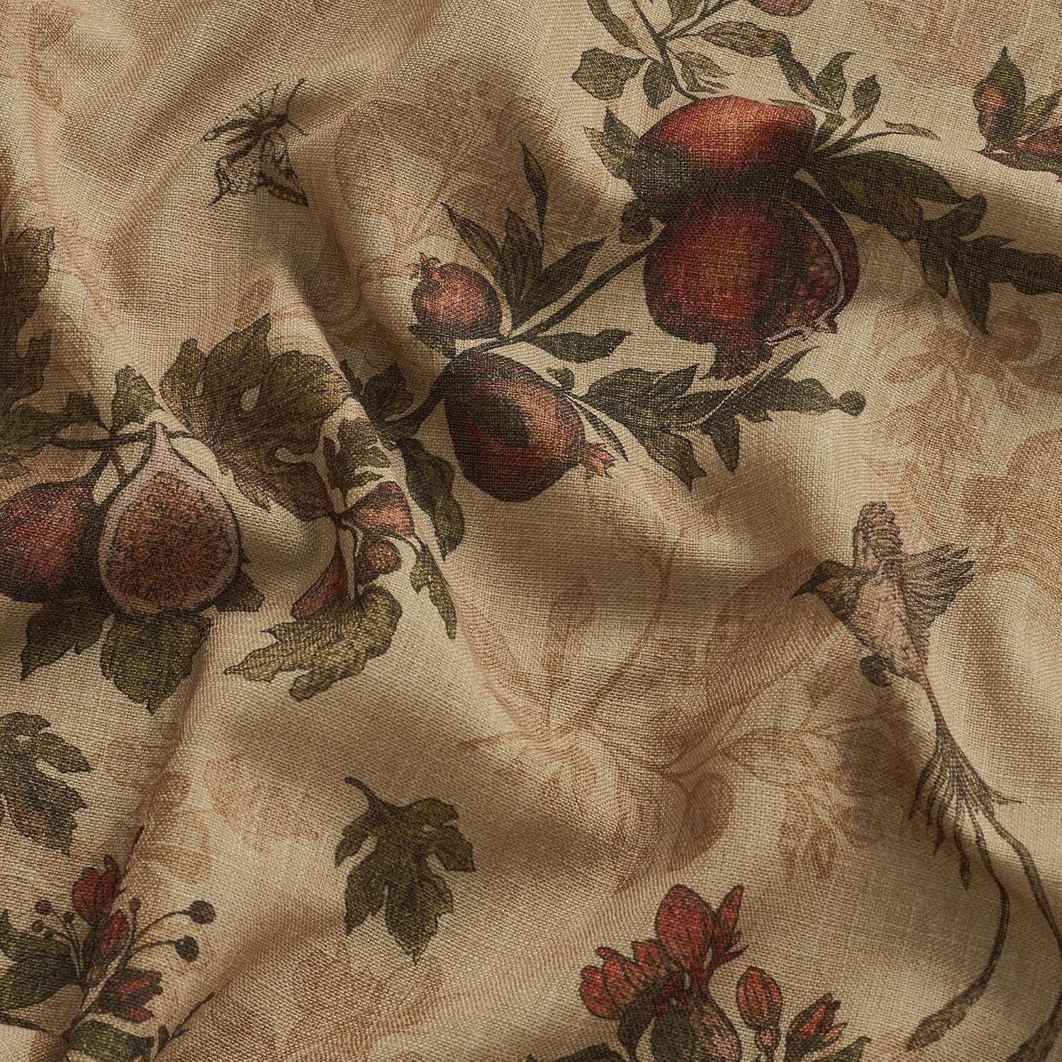 image:imageNICETOWN Green Linen Floral Curtains for Living Room Bedroom 84 Inches LongGreen