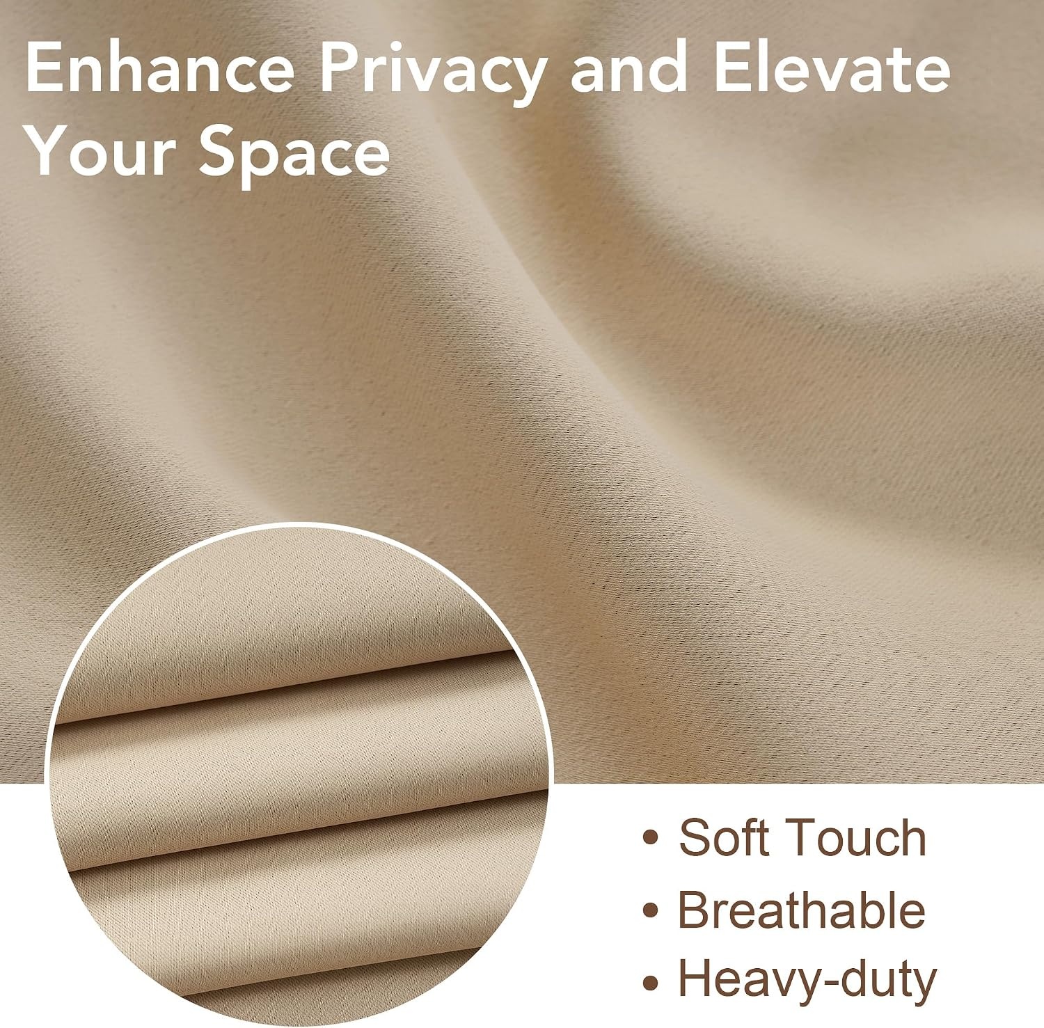 image:imageNICETOWN Linen 100 Blackout Door Curtain No Drill Cordless Thermal Insulated Roman Shade for French Front Door Adhesive Top amp Magnetic Roman Roll Up Privacy Curtain 24 W x 72 L 1 PC Off WhiteBiscotti Beige