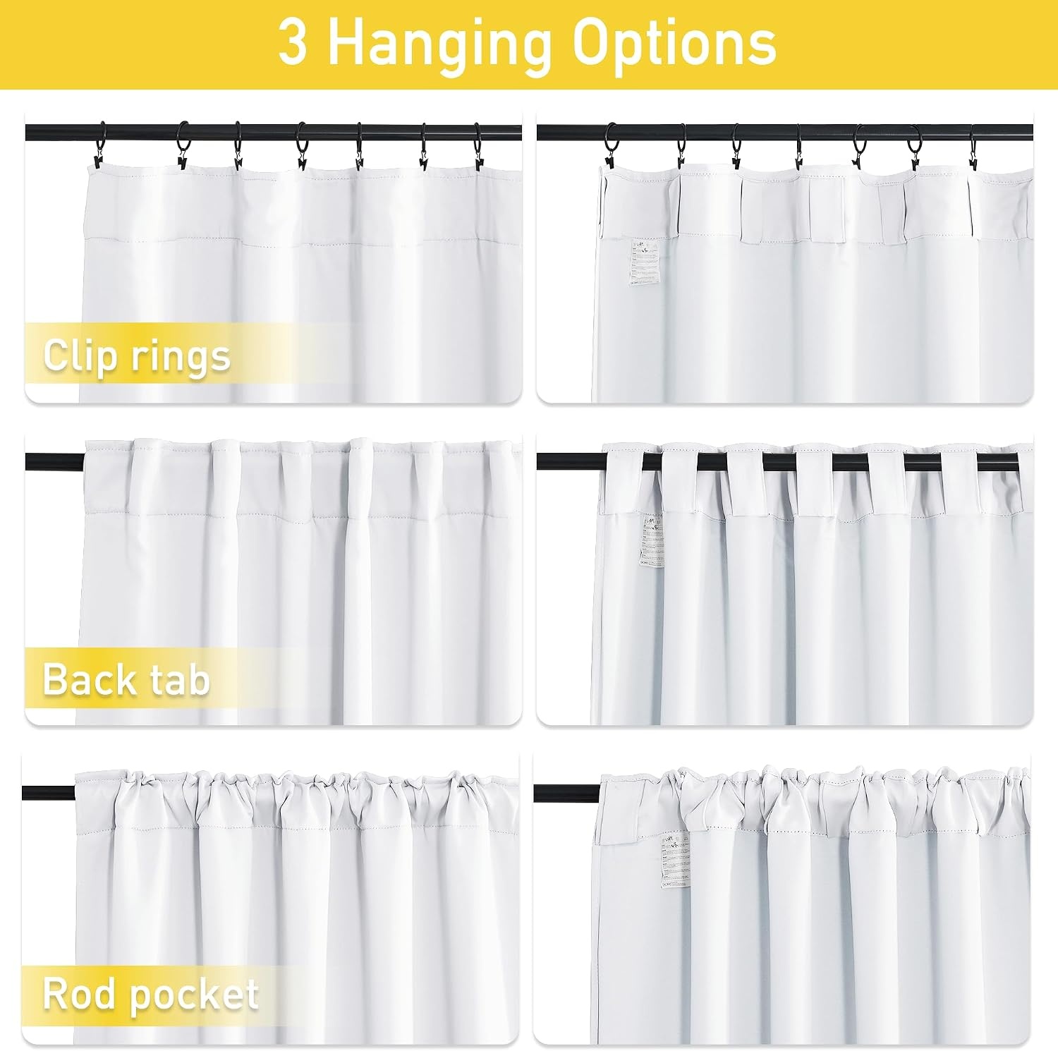 image:imageNICETOWN Living Room Noise Reducing Natural Faux Linen Curtains Privacy Protection amp Completely Shaded Lower PM25 Particles Drapes Lined Insulated Window Treatment Panels 2 Pieces W52 x L84Dust Filter Back Tab Pure White