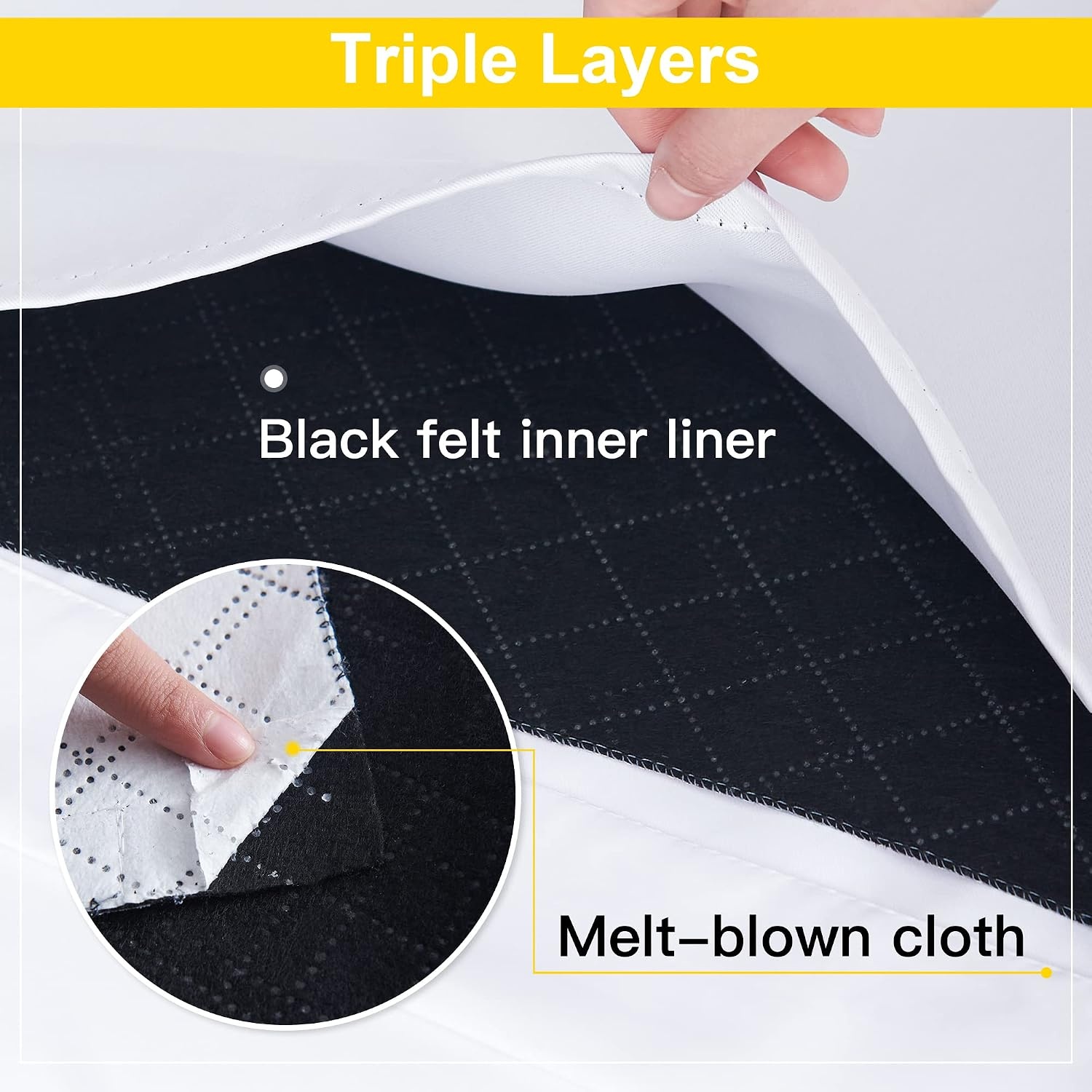 image:imageNICETOWN Living Room Noise Reducing Natural Faux Linen Curtains Privacy Protection amp Completely Shaded Lower PM25 Particles Drapes Lined Insulated Window Treatment Panels 2 Pieces W52 x L84Dust Filter Grommet Pure White