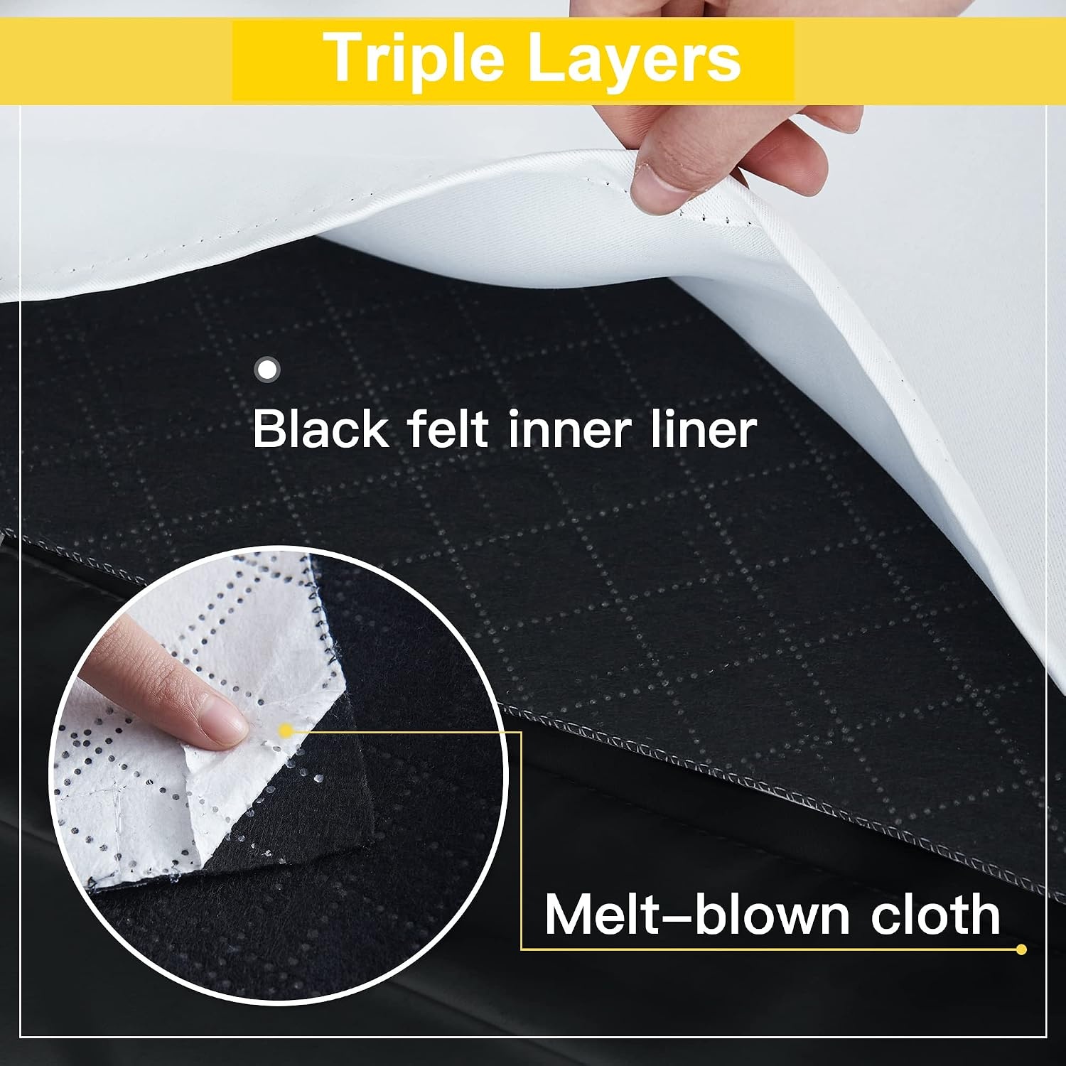 image:imageNICETOWN Living Room Noise Reducing Natural Faux Linen Curtains Privacy Protection amp Completely Shaded Lower PM25 Particles Drapes Lined Insulated Window Treatment Panels 2 Pieces W52 x L84Dust Filter Grommet Black