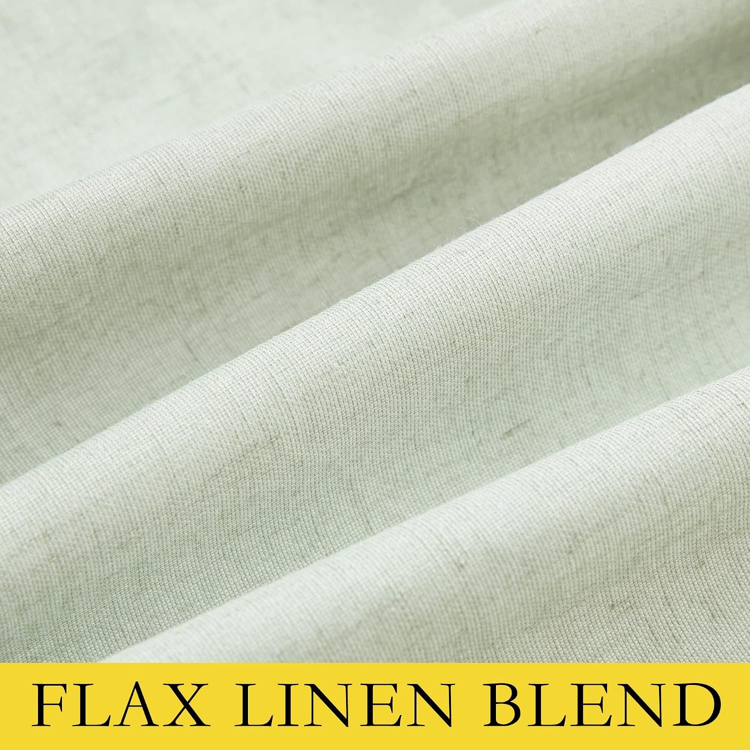image:imageNICETOWN Natural Faux Linen 100 Blackout Curtains 2 Panels Set 52 x 72 Inch Rod Pocket Thermal Insulated Room Darkening Drapes for Bedroom Nursery Modern Farmhouse Decor Noise ReducingLight Green