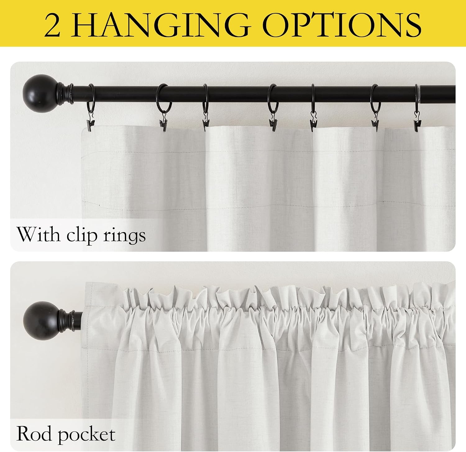 image:imageNICETOWN Natural Faux Linen 100 Blackout Curtains 2 Panels Set 52 x 72 Inch Rod Pocket Thermal Insulated Room Darkening Drapes for Bedroom Nursery Modern Farmhouse Decor Noise ReducingIvory