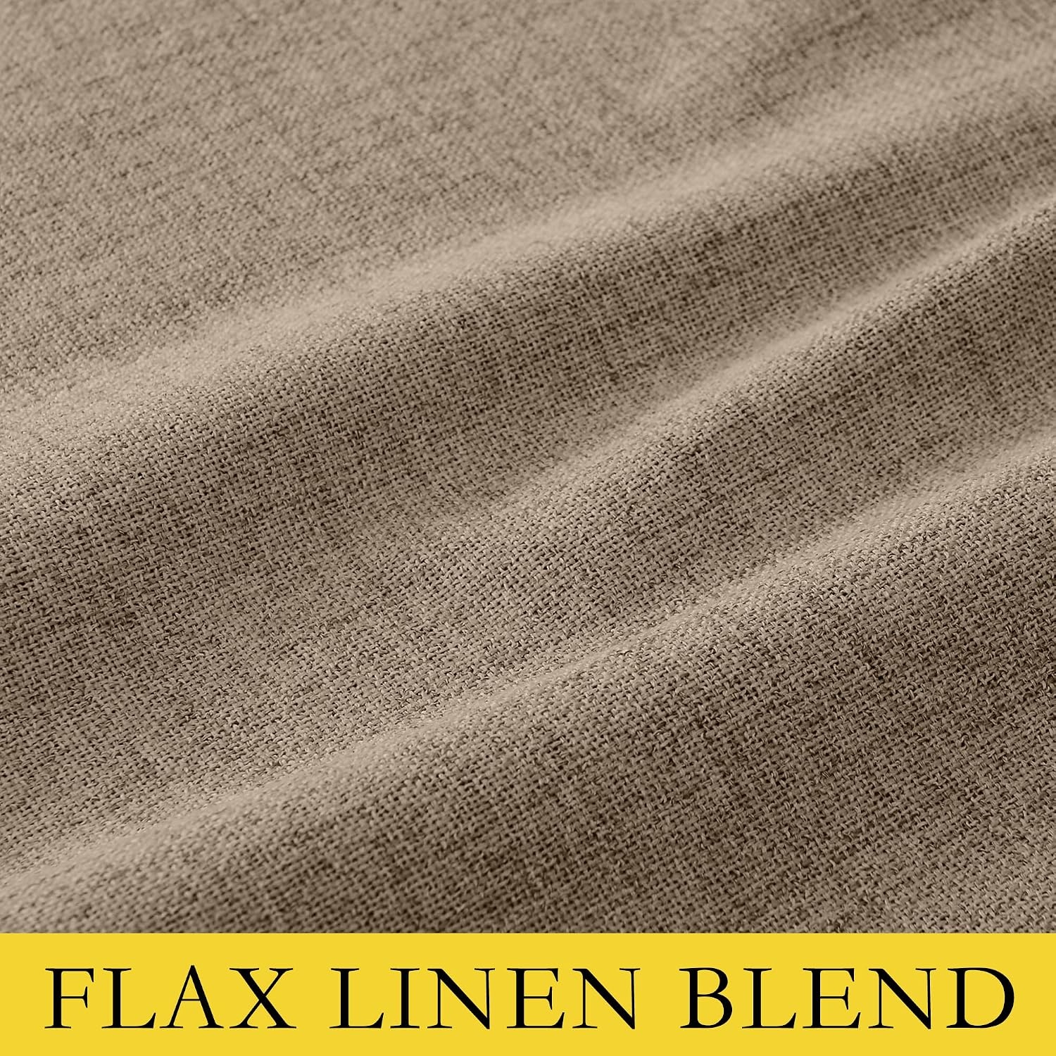 image:imageNICETOWN Natural Faux Linen 100 Blackout Curtains 2 Panels Set 52 x 72 Inch Rod Pocket Thermal Insulated Room Darkening Drapes for Bedroom Nursery Modern Farmhouse Decor Noise ReducingBurlap