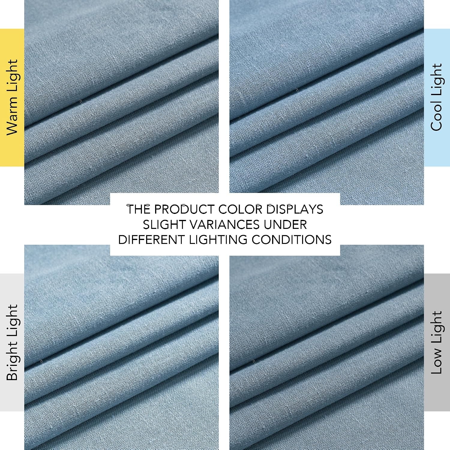 image:imageNICETOWN Natural Linen Curtains for Bedroom Back Tab amp Rod Pocket with Pleat Tab Privacy Added Curtains amp Drapes with Light Filtering Window Treatments for Living Room W52 x L95 2 PanelsStone Blue