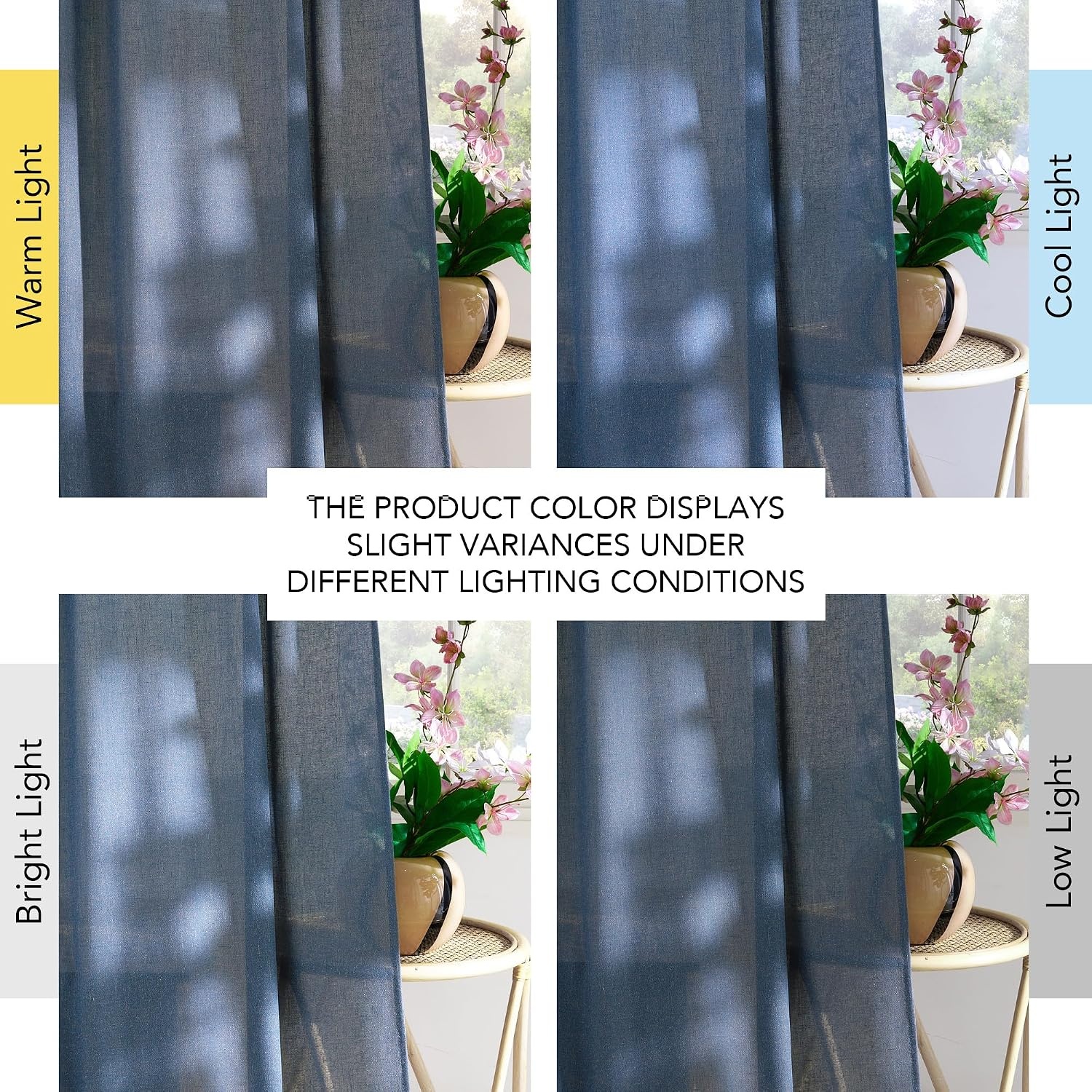 image:imageNICETOWN Natural Linen Curtains for Bedroom Back Tab amp Rod Pocket with Pleat Tab Privacy Added Curtains amp Drapes with Light Filtering Window Treatments for Living Room W52 x L95 2 PanelsNavy Blue