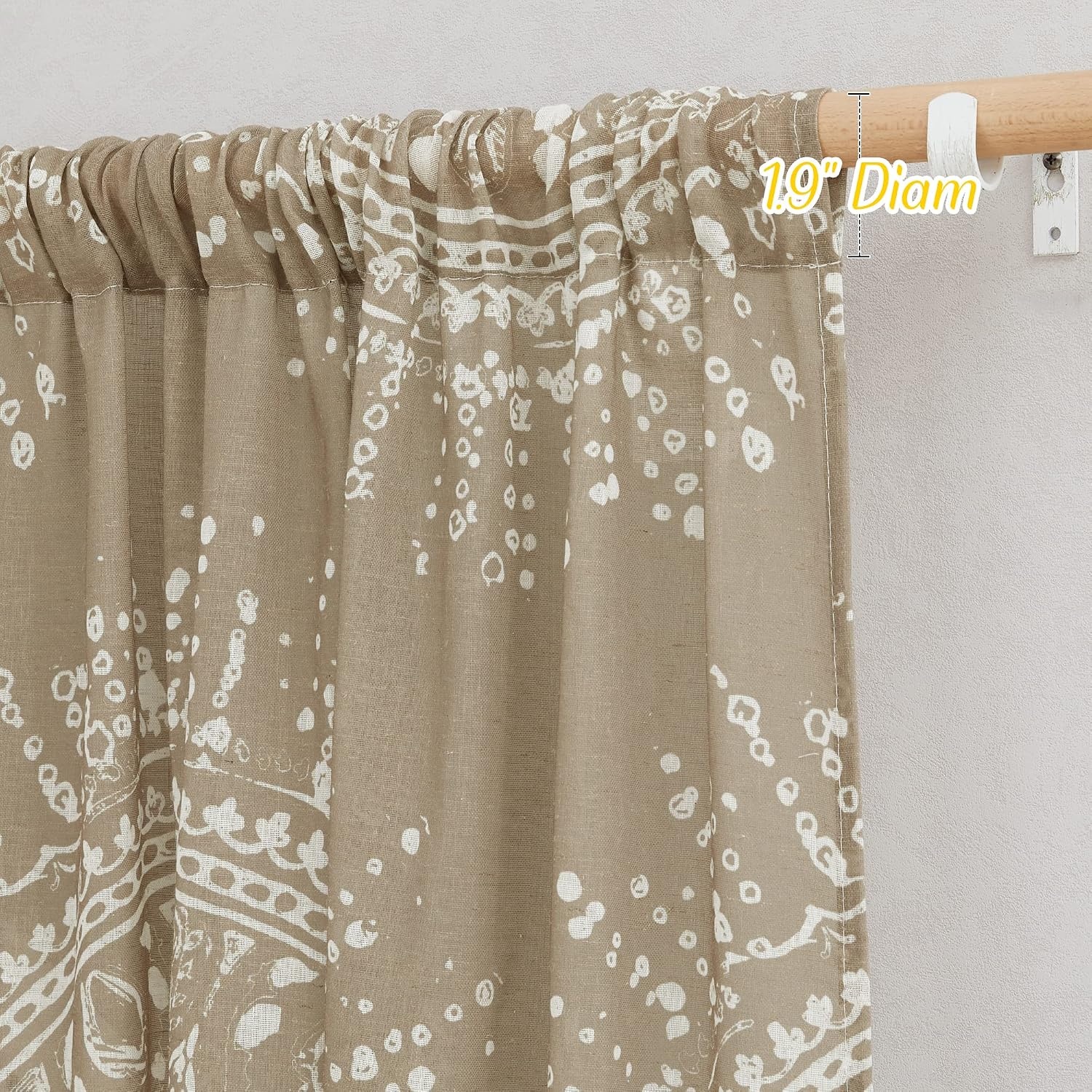 image:imageNICETOWN Sheer Window Curtains Linen Textured 84 inches Length for Home Decor Grommet Geometry Pattern Privacy amp Light Balance Flax Sheer Drapes for Living Room W50 x L84 2 Panels NavyBrown