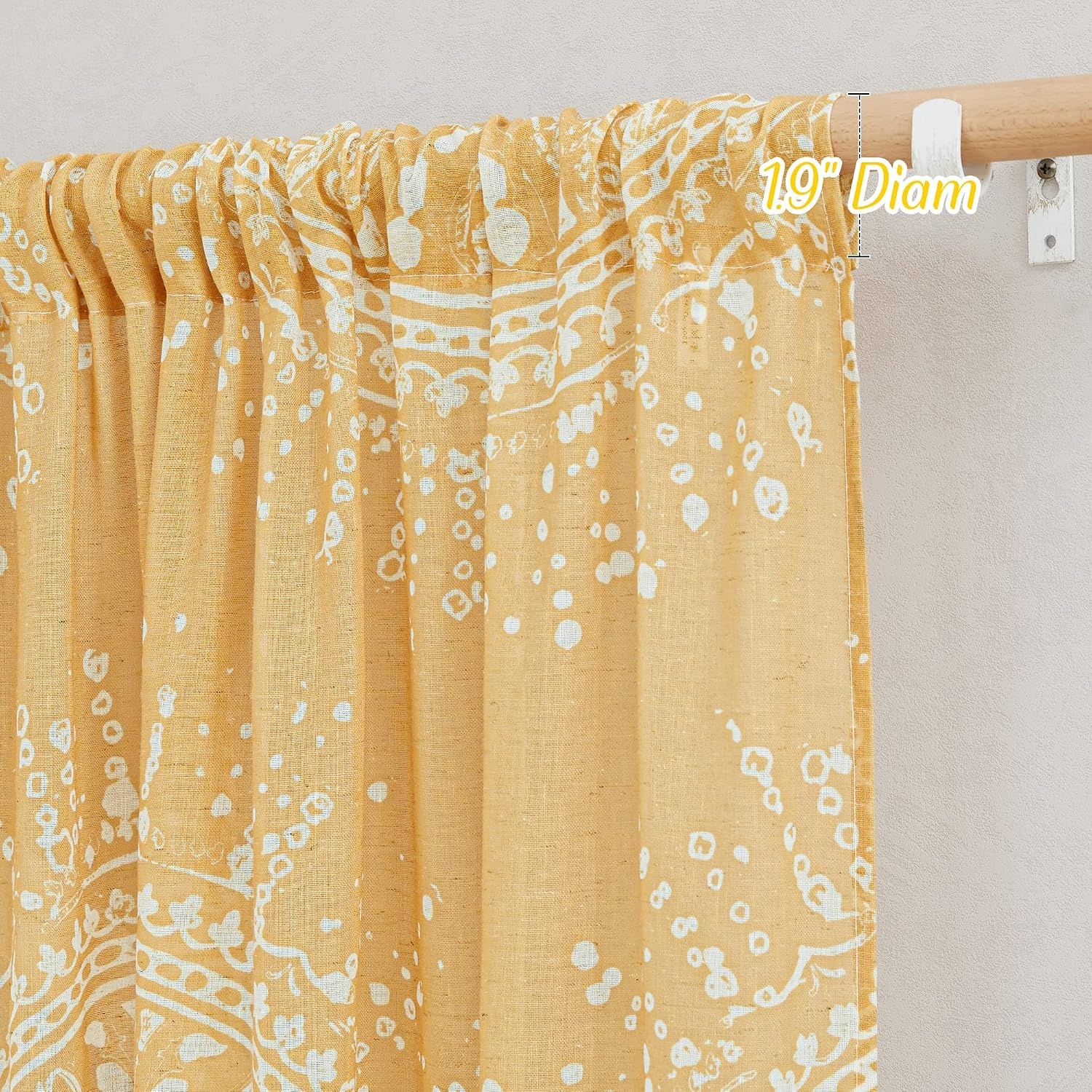 image:imageNICETOWN Sheer Window Curtains Linen Textured 84 inches Length for Home Decor Grommet Geometry Pattern Privacy amp Light Balance Flax Sheer Drapes for Living Room W50 x L84 2 Panels NavyYellow