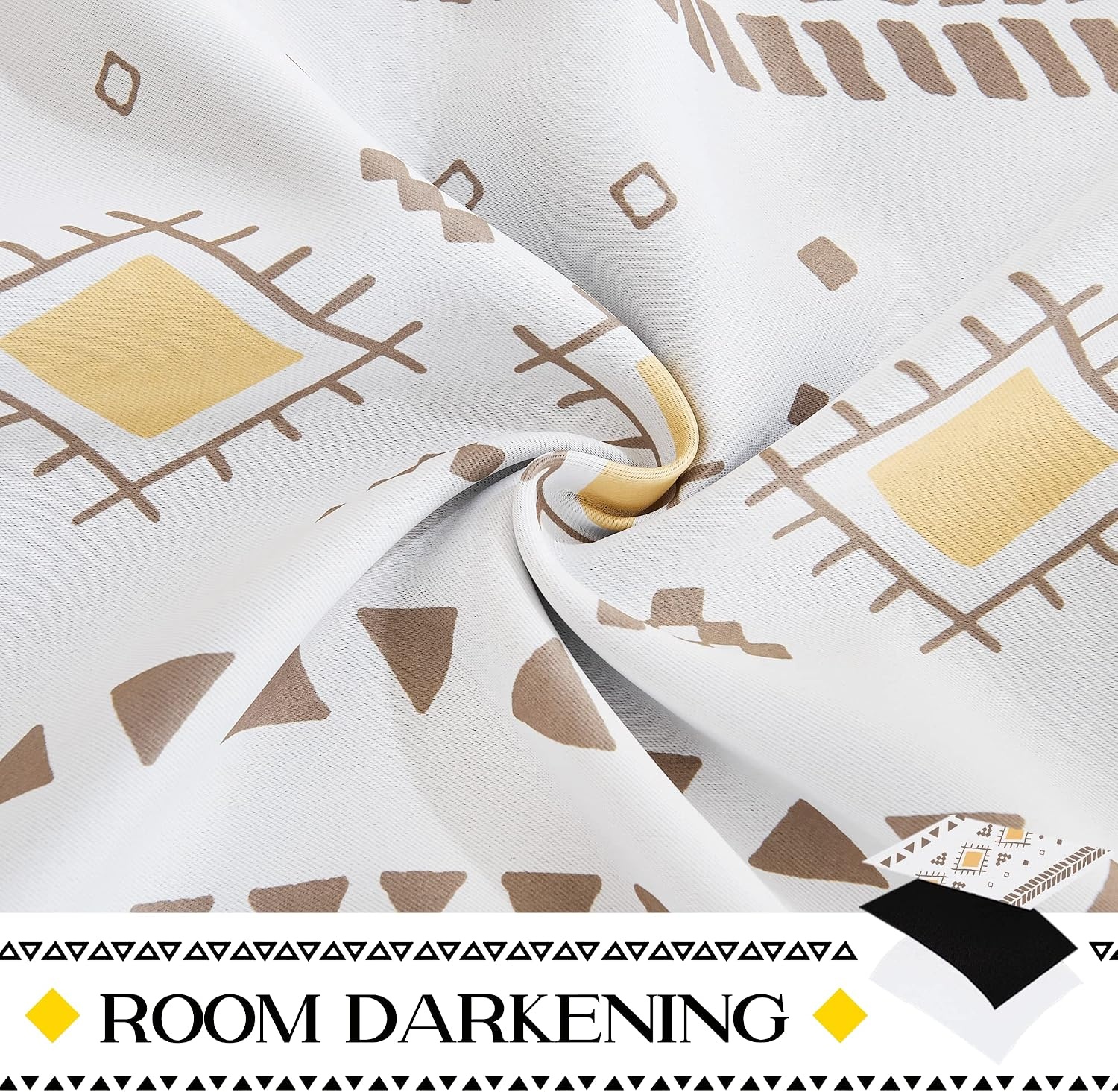 image:imageNICETOWN Sheer Window Curtains Linen Textured 84 inches Length for Home Decor Grommet Geometry Pattern Privacy amp Light Balance Flax Sheer Drapes for Living Room W50 x L84 2 Panels NavyTaupe Black